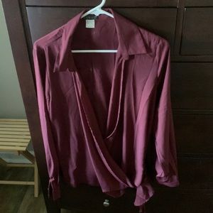 Never Worn linen blouse , ties in front